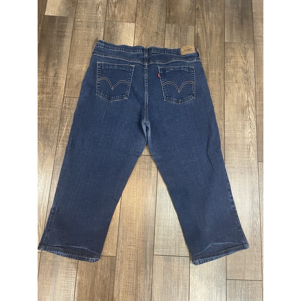 Levi's Jeans Womens 515 Capri Cuffed Hem Mid Rise Jeans Size 14 Medium Wash Y2K~